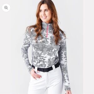 BOGNER Women’s Margo Gray Camo 1/4 Zip First Layer Shirt Pullover